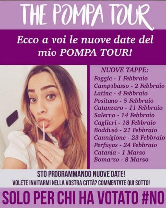 paola saulino pompa tour nuove tappe